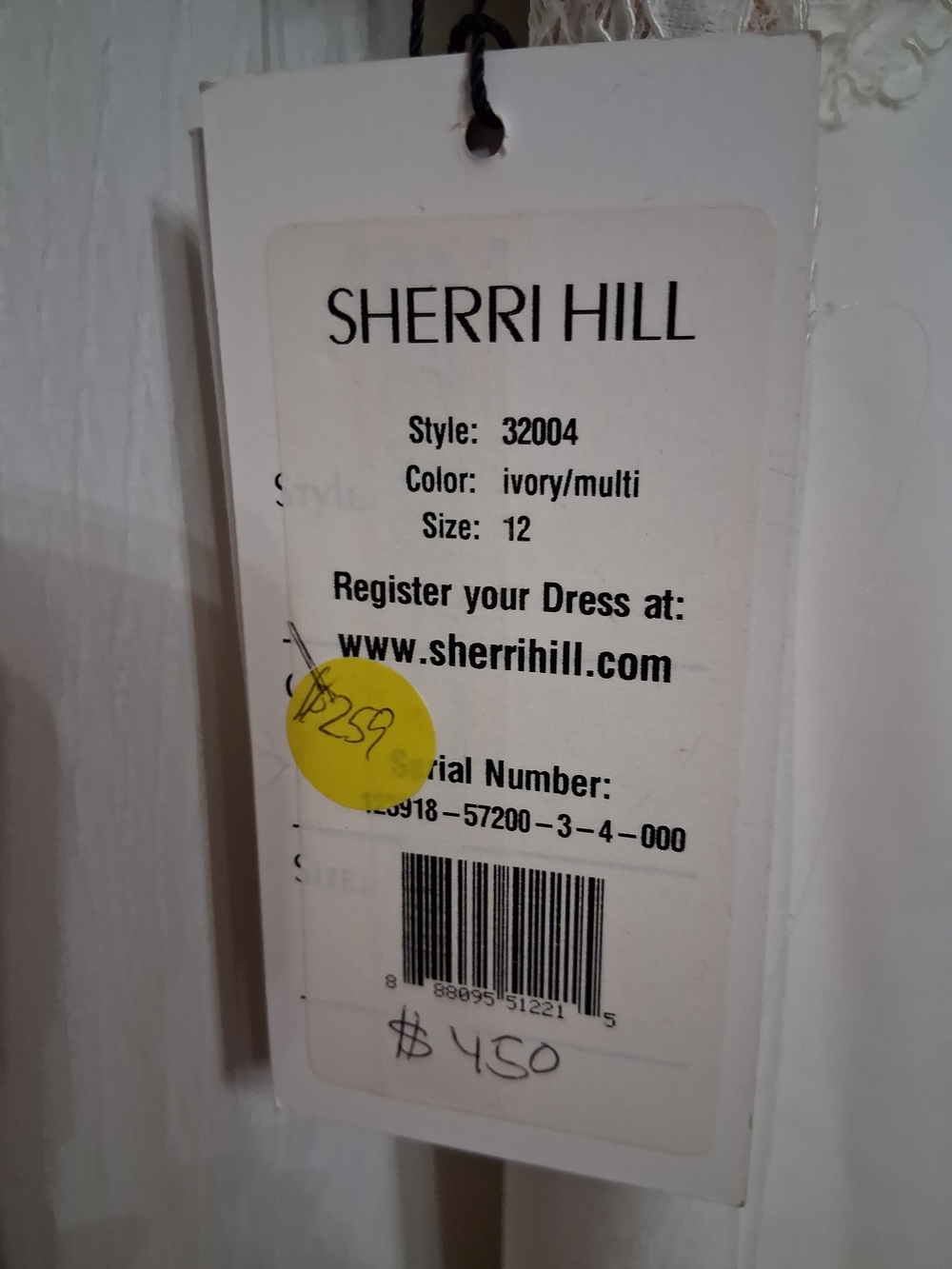 New Sherri Hill New Size 12 White Lace With Embellishments Evening Dress - Picture 7 of 9